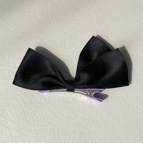 그루밍독 반려동물 러블리 리본 날개 헤어핀, 코튼날개 블랙, 1개, 11 x 6 cm