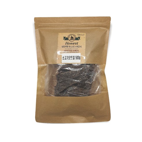 네이처펫 어니스트 강아지 간식 500g, 1개, 소고기 + 오트밀 혼합맛