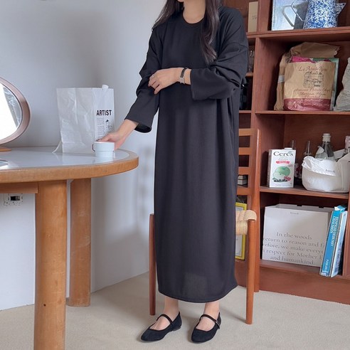 보리맘 프레쉬 긴팔 빅사이즈 롱 원피스 임부복 a04