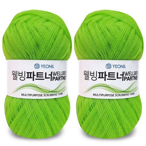 니뜨 웰빙파트너 수세미실 60g x 2p, 20 연두, 1세트