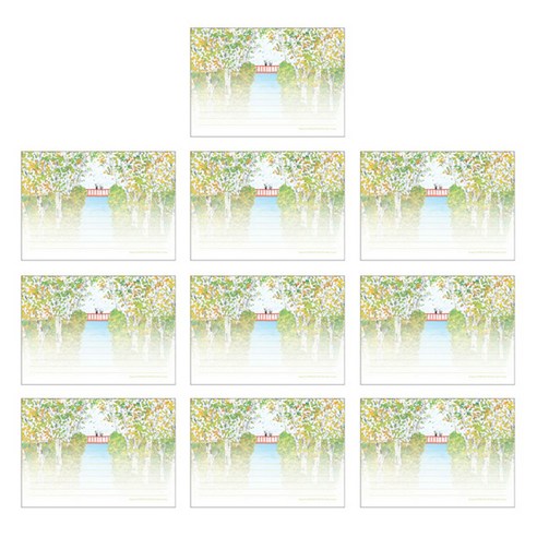 디자인곰곰 곰곰 편지지 M, 제피 가을나무, 10개