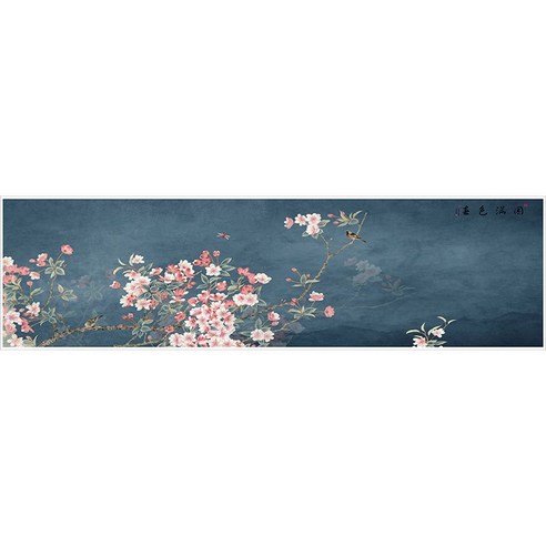 BNP 전통 민화 린넨 방수 테이블러너, 22 스타일 22, 50 x 190 cm