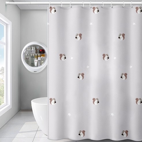 카리스 패턴 욕실 샤워커튼 A02 80 x 180 cm, 1개