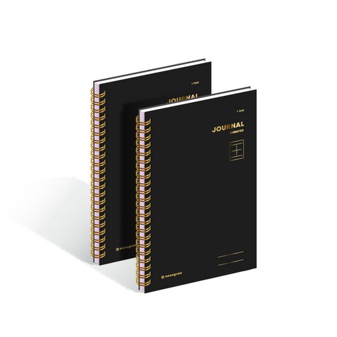 모노그램 저널 언데이티드 1YEARS 플래너 MG0049 2p, PURE BLACK