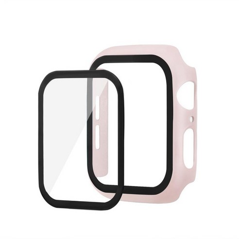 버블리 애플워치 4 / 5 무광 강화 유리 케이스 44mm, 핑크