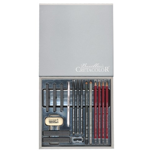 크레타칼라 Artino silver box 기본 스케치 드로잉 도구 17종 세트 40017, 혼합색상, 1세트