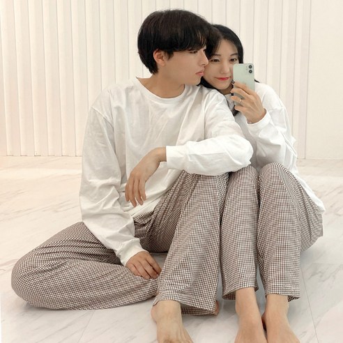 볼리쉬 커플용 피치기모 커플 파자마 잠옷 바지