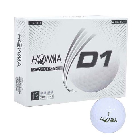 혼마 NEW D1 골프공 2피스 12p, 화이트, 1개