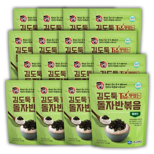 김앤김 김도둑 더맛있는 돌자반 볶음 조미김, 16개, 35g