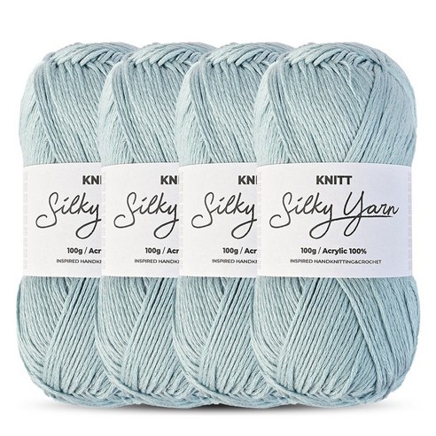 니뜨 실키얀 뜨개실 100g, 11 스카이, 4개