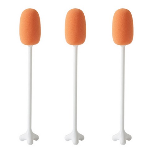 마켓감성 세발 긴 컵 청소솔, 화이트, 3개
