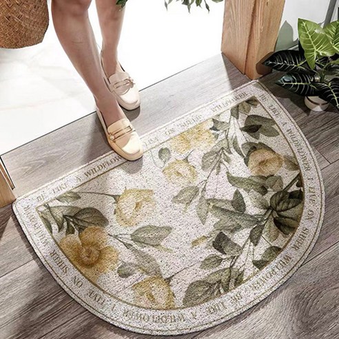 쿼르디 반원형 플라워 현관매트 60 x 90cm, 썸머, 1개