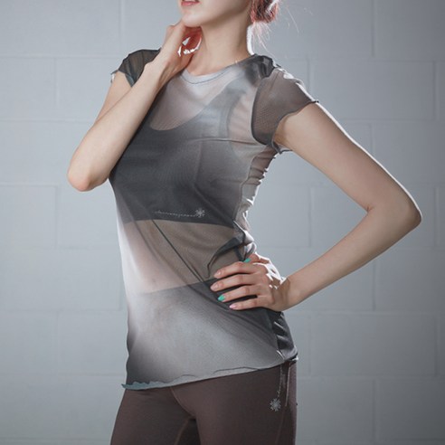 천상여우 여성용 FLORAL MESH LAYERED 티셔츠 BCEH32H