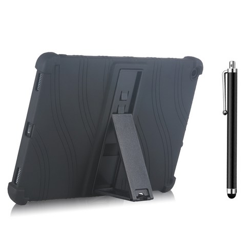범퍼 실리콘 거치대 태블릿PC 케이스 + 터치펜, BLACK