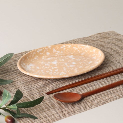 레트로 분식 떡볶이 팝 타원접시 1호, BROWN, 4개