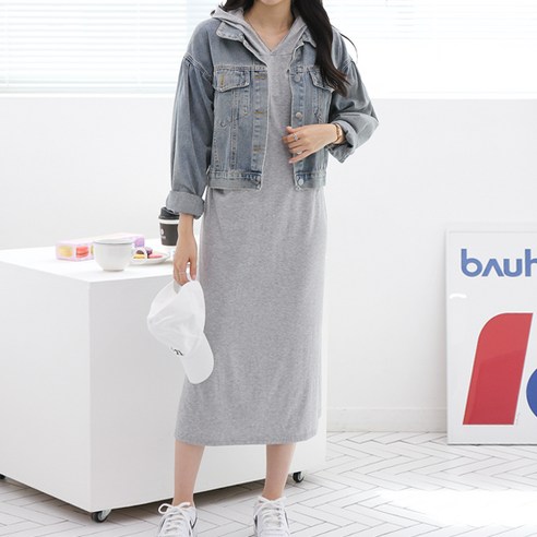 봉봉스토리 뉴릴리즈 임산부 후드 원피스
