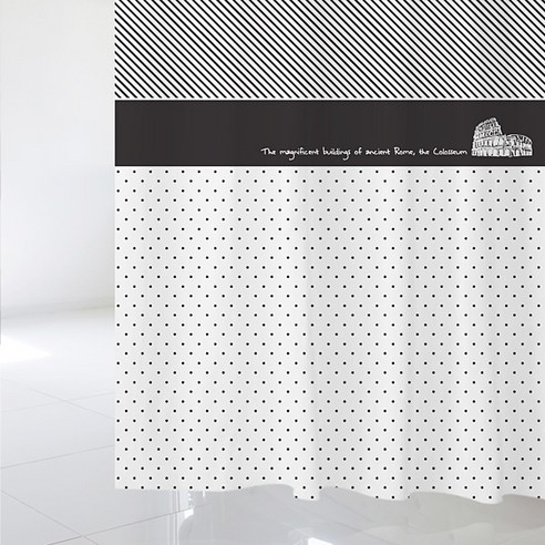 수풀 샤워 커튼 북유럽 스타일 sc588 1520 x 1880 mm + 플라스틱 고리 12p + 화이트 커튼봉 풀세트, 1세트