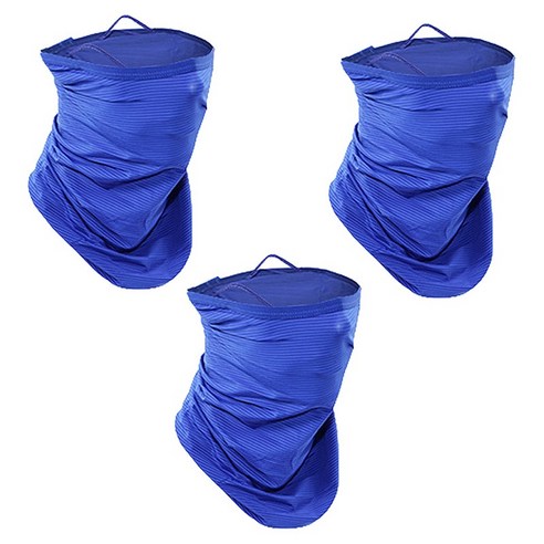 인콘트로 귀걸이 쿨 멀티스카프 넥워머 3p, 잔줄 파랑, 3개