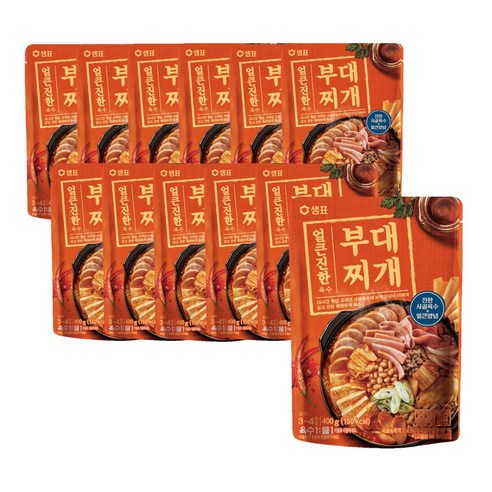 샘표 얼큰진한 부대찌개 육수, 400g, 12개