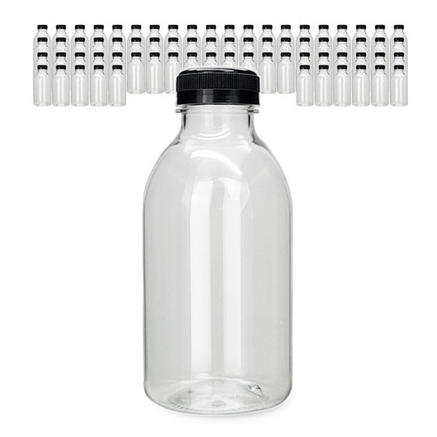 미르 투명 페트병 신형 우유 병뚜껑 500ml, 블랙캡, 72개
