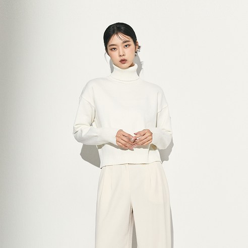 미쏘 여성용 목폴라 루즈핏 스웨터