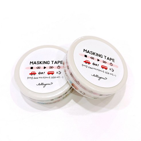 랄라예나 귀여운 마스킹 테이프 2종 세트 6mm x 10m, 91 뮤직 고고 포인트, 2세트