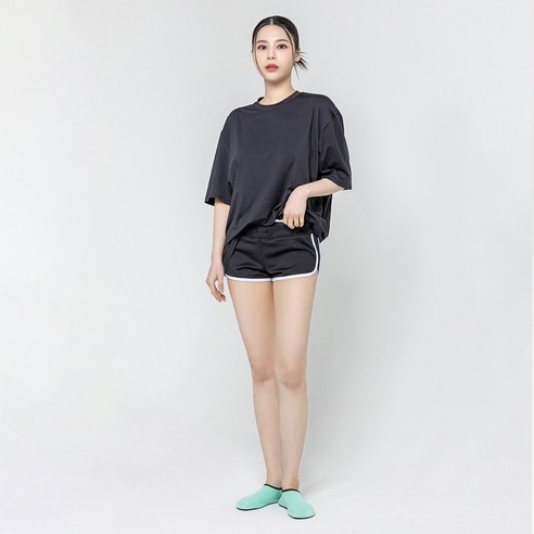 여성용 알루 래쉬가드 + 레깅스 돌핀팬츠 상하의 세트