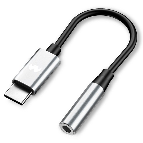 구스페리 C타입 3.5mm 이어폰 변환젠더, 14cm, 화이트실버, 1개