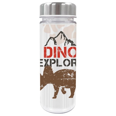 내셔널지오그래픽키즈 스테인리스 스틸 캡 트라이탄 물병, 다이노, 500ml, 1개