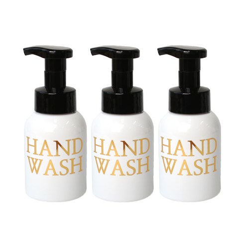 로맨틱노벰버 원형 거품용기 골드에디션 HAND WASH 300ml, 블랙(캡), 3개