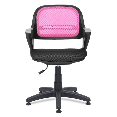 체어포커스 알라딘 회전 의자 고정발형 블랙바디 메쉬 AL-350, 투톤 핑크
