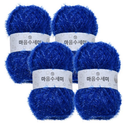 브랜드얀 마음 수세미 뜨개실 4p, 32 사파이어
