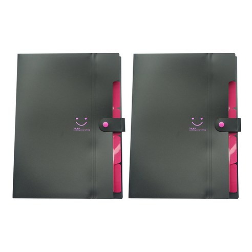 알로데 스마일 캔디 파일 케이스 32.4 x 23.6 x 1.9 cm, TYPE01 블랙, 2개