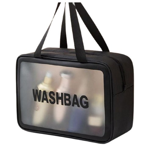 블루얼스 투명 방수 세면파우치, 블랙