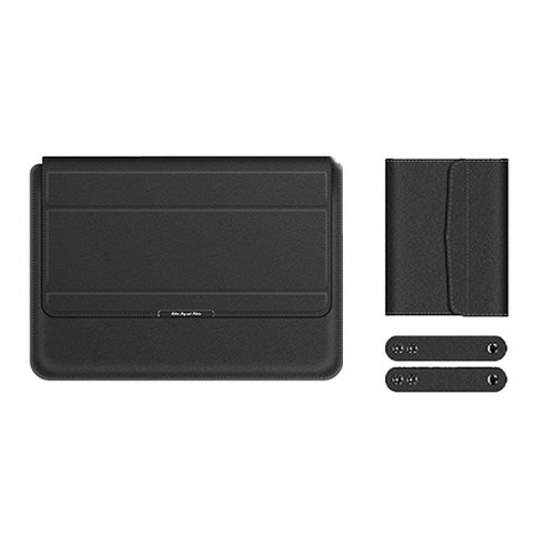 맥북 에어 삼성 LG 그램 노트북 파우치 + 마우스 케이스 + 케이블 스트랩 HG-161, 블랙