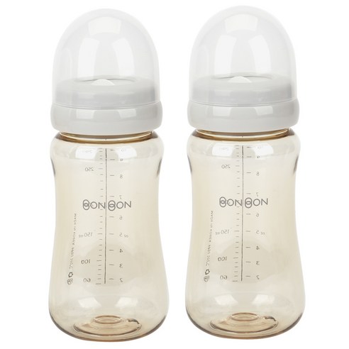 데일리라이크 봉봉 PPSU 젖병 2세트 300ml, 노꼭지, 라이트그레이, 2개