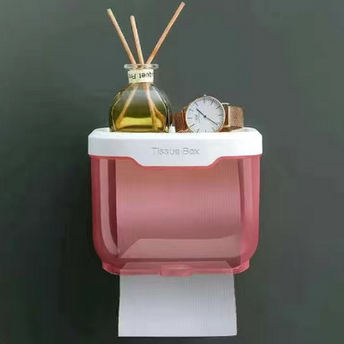 다사닷컴 화장실 화장지 박스 홀더, 1개, 핑크