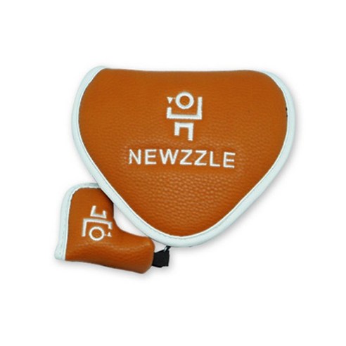 뉴즐 반달 자석 투볼 퍼터 커버, 브라운