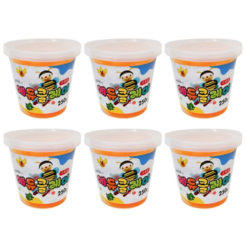 토단교재 에듀클레이 6p, 형광주황, 250g, 6개