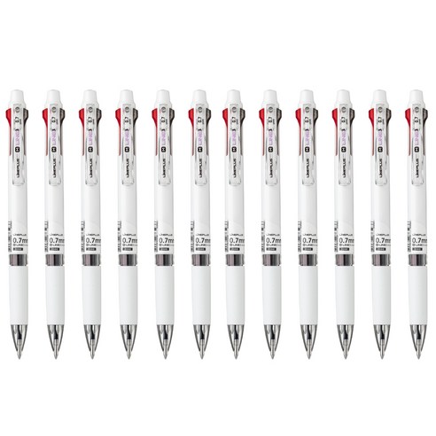 라인플러스 M3 3색볼펜 0.7mm 12p, 화이트, 1개