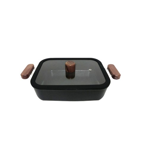 키친아트 포르트 인덕션 사각 전골 냄비, 28cm, 검정