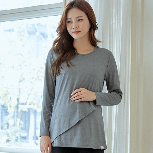 블룸마터니티 블룸 크로스 긴팔 임산부 요가 티셔츠