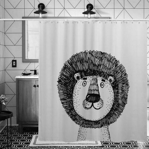 카리스 아마존 디지털 욕실 샤워커튼 A01 200 x 200 cm, 1개