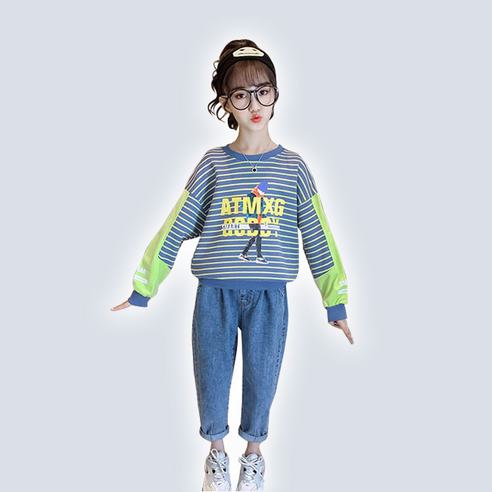 미소파파 아동용 맥스 단가라 티셔츠 청바지 세트