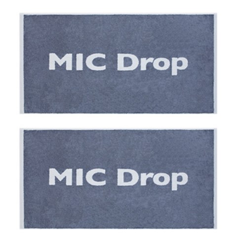 BTS MIC Drop 세면타월 170g 뱀부사, 그레이, 2개