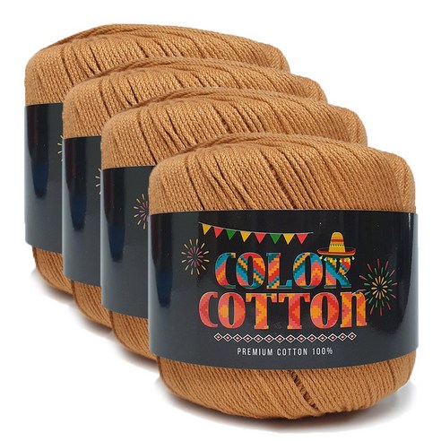 니뜨 컬러코튼 뜨개실 50g x 4p, 35 카라멜