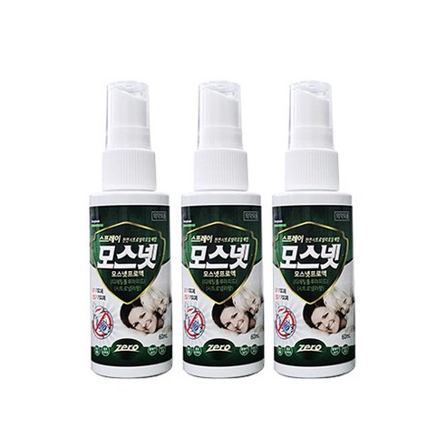 동국제약 모기 기피제 진드기 기피제 모스넷스프레이 60mL, 3개, 1개입