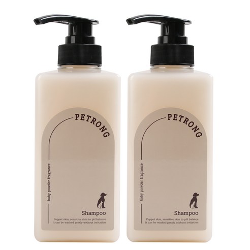 펫트롱 펫샴푸 베이비파우더향, 2개, 500ml