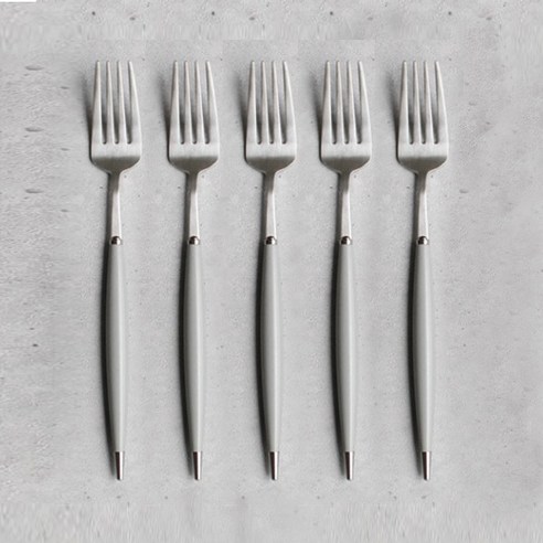 오체어스 스텐 파스텔 디저트 포크 5p, 그레이, 단품