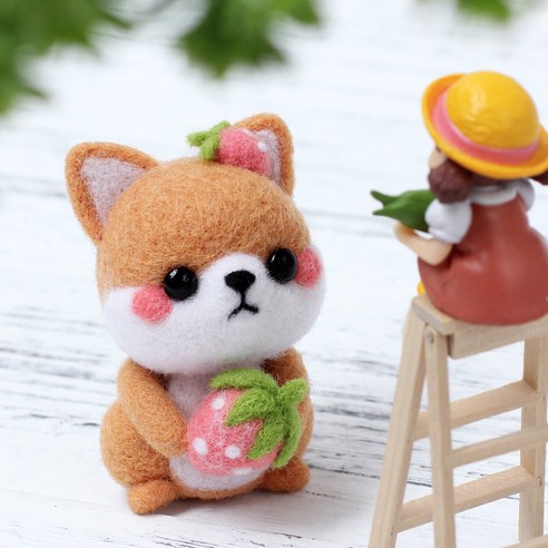Healingcare 펠트 실 바늘 DIY 세트, 1세트, 18 빅아이드 스트로베리